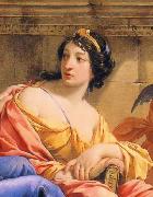 Simon Vouet Detalhe da musa Calliope no quadro The Muses Urania and Calliope painting